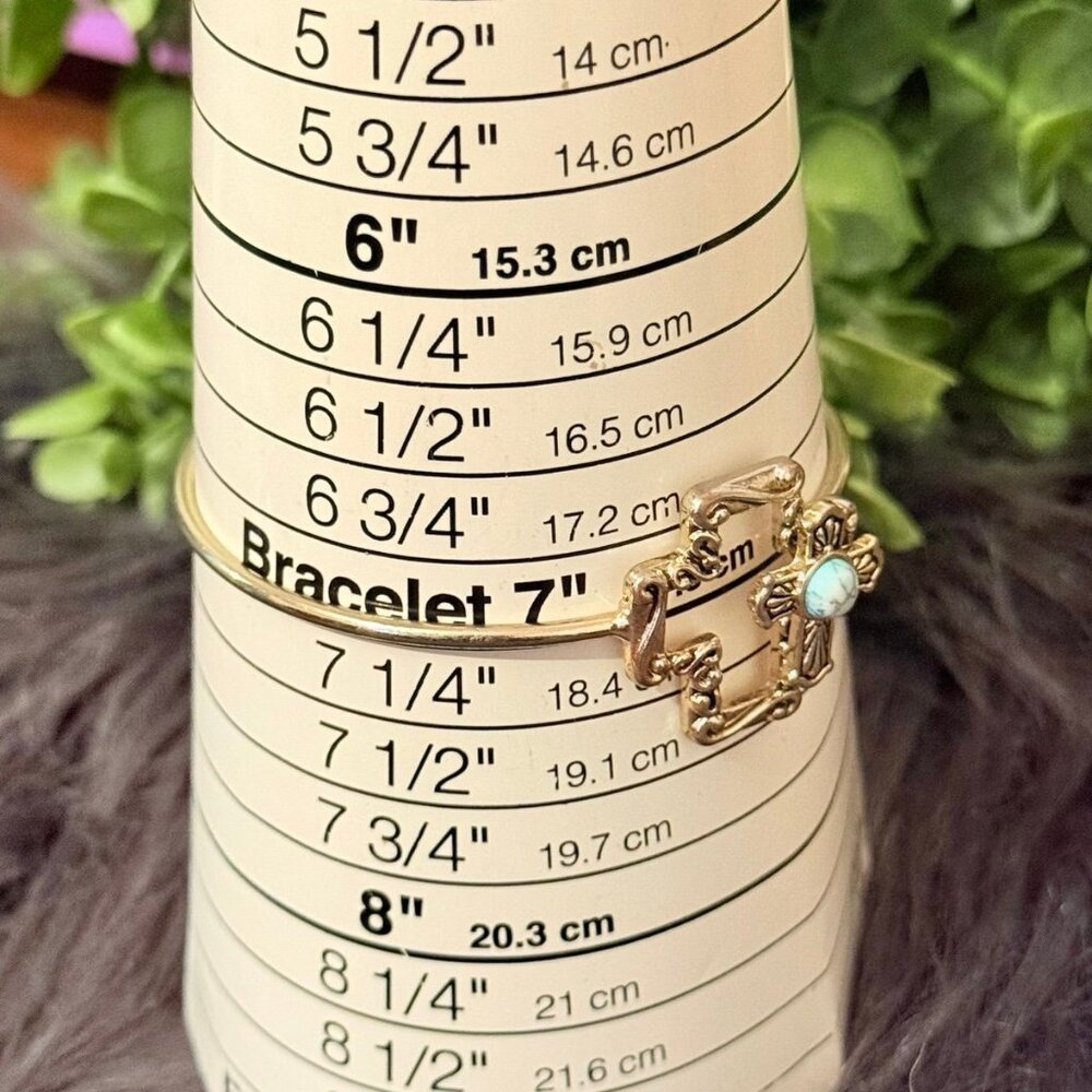 Turquoise Cross Bangle (c1) - Picture 5 of 5